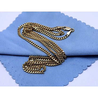 14K Yellow Gold Cuban Link Chain Necklace