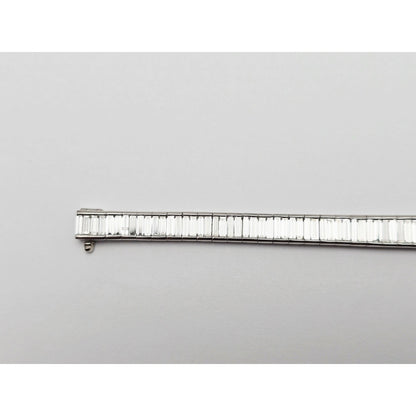 900 Platinum Baguette Cut Diamond Graduated Tennis Link Bracelet