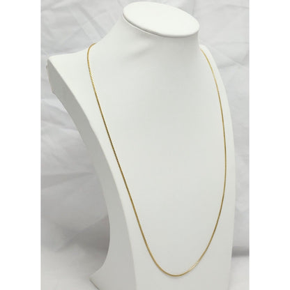 14K Yellow Gold Box Link Chain Necklace