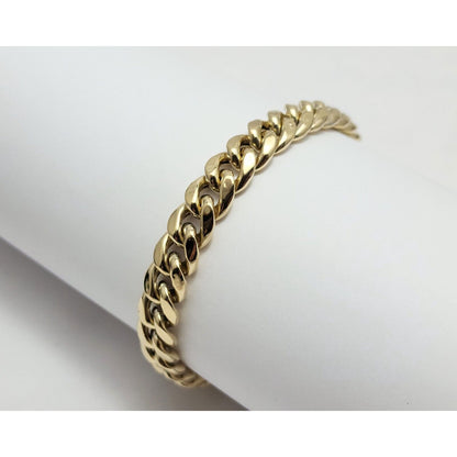 14K Yellow Gold Cuban Link Chain Bracelet