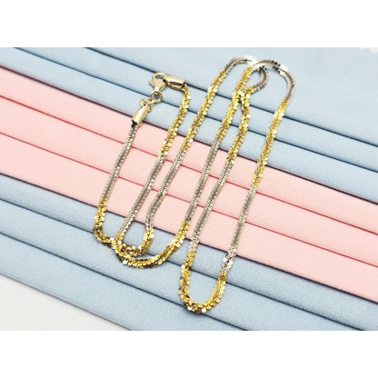 14K Two Tone Gold Twisting Chain Necklace