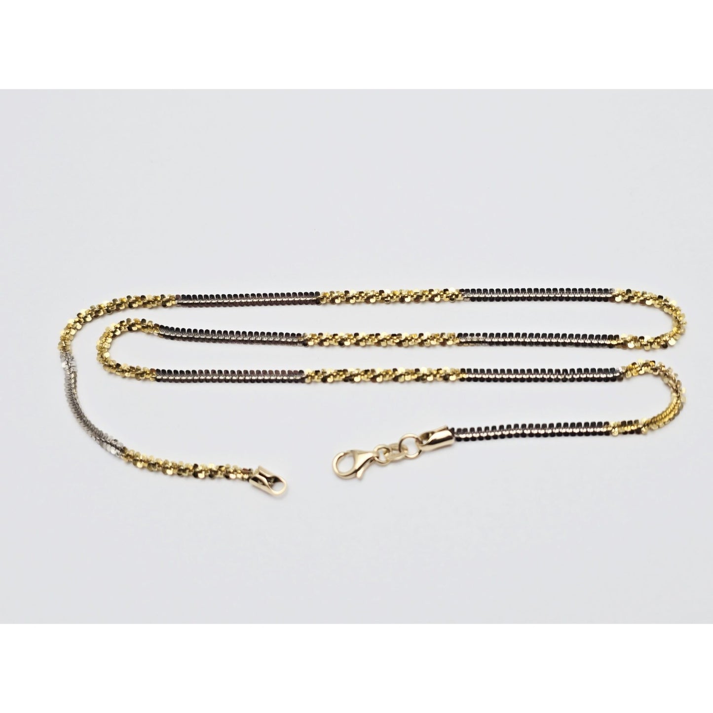 14K Two Tone Gold Twisting Chain Necklace