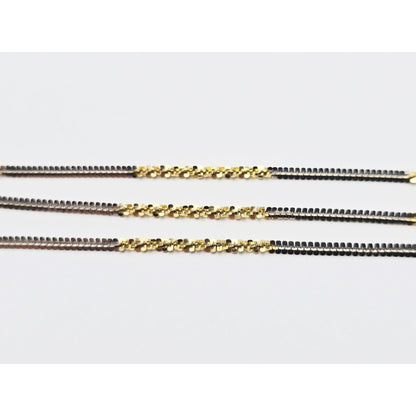 14K Two Tone Gold Twisting Chain Necklace