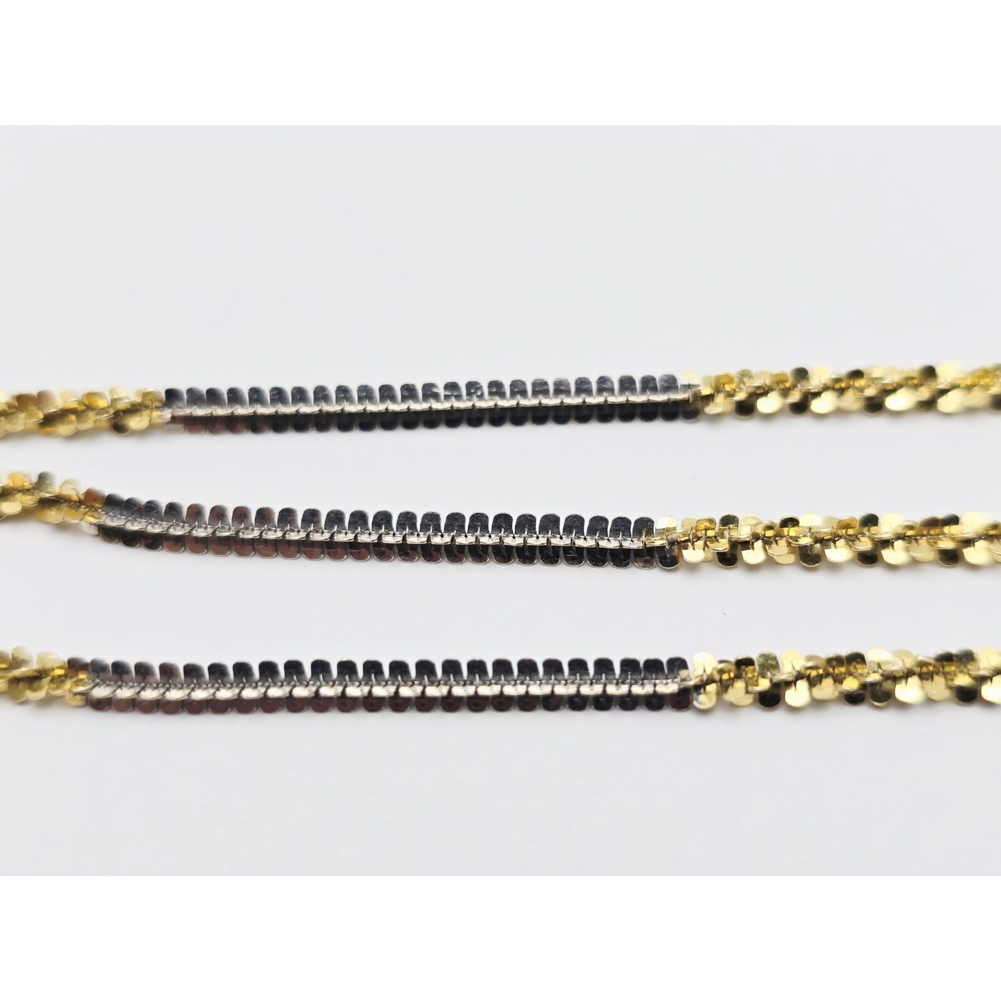 14K Two Tone Gold Twisting Chain Necklace