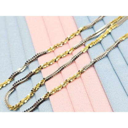 14K Two Tone Gold Twisting Chain Necklace