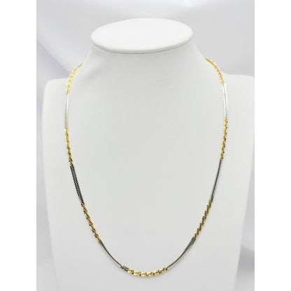 14K Two Tone Gold Twisting Chain Necklace