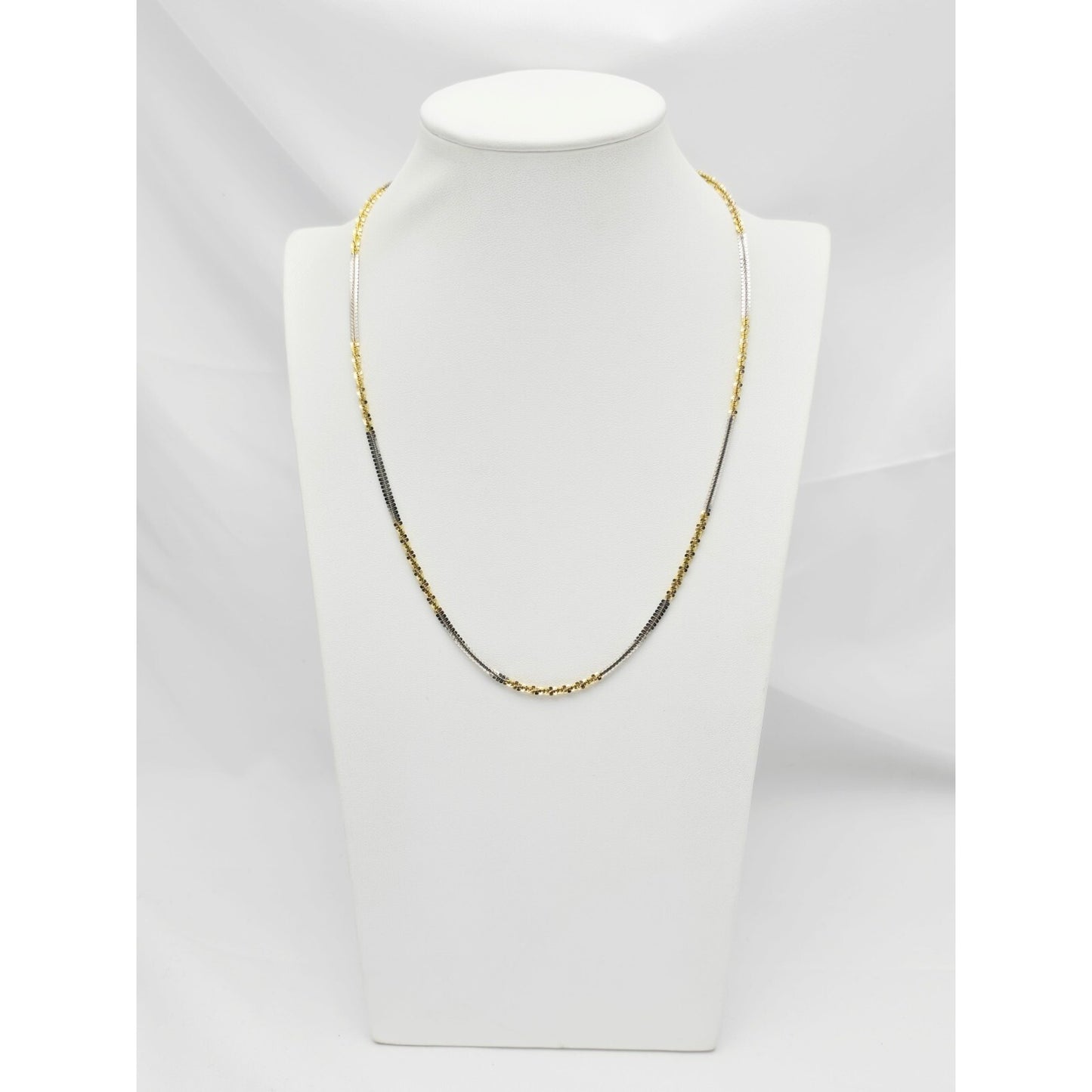 14K Two Tone Gold Twisting Chain Necklace