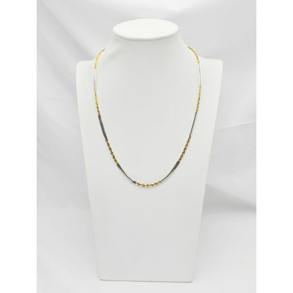 14K Two Tone Gold Twisting Chain Necklace