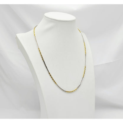 14K Two Tone Gold Twisting Chain Necklace