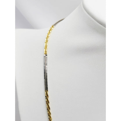 14K Two Tone Gold Twisting Chain Necklace