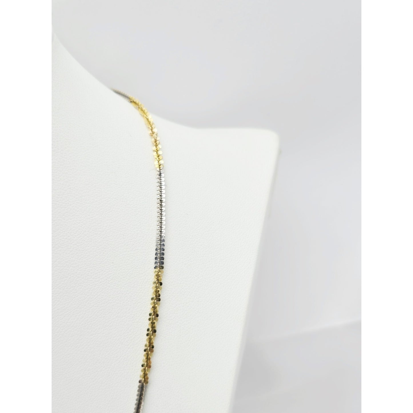 14K Two Tone Gold Twisting Chain Necklace