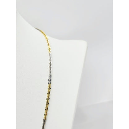 14K Two Tone Gold Twisting Chain Necklace