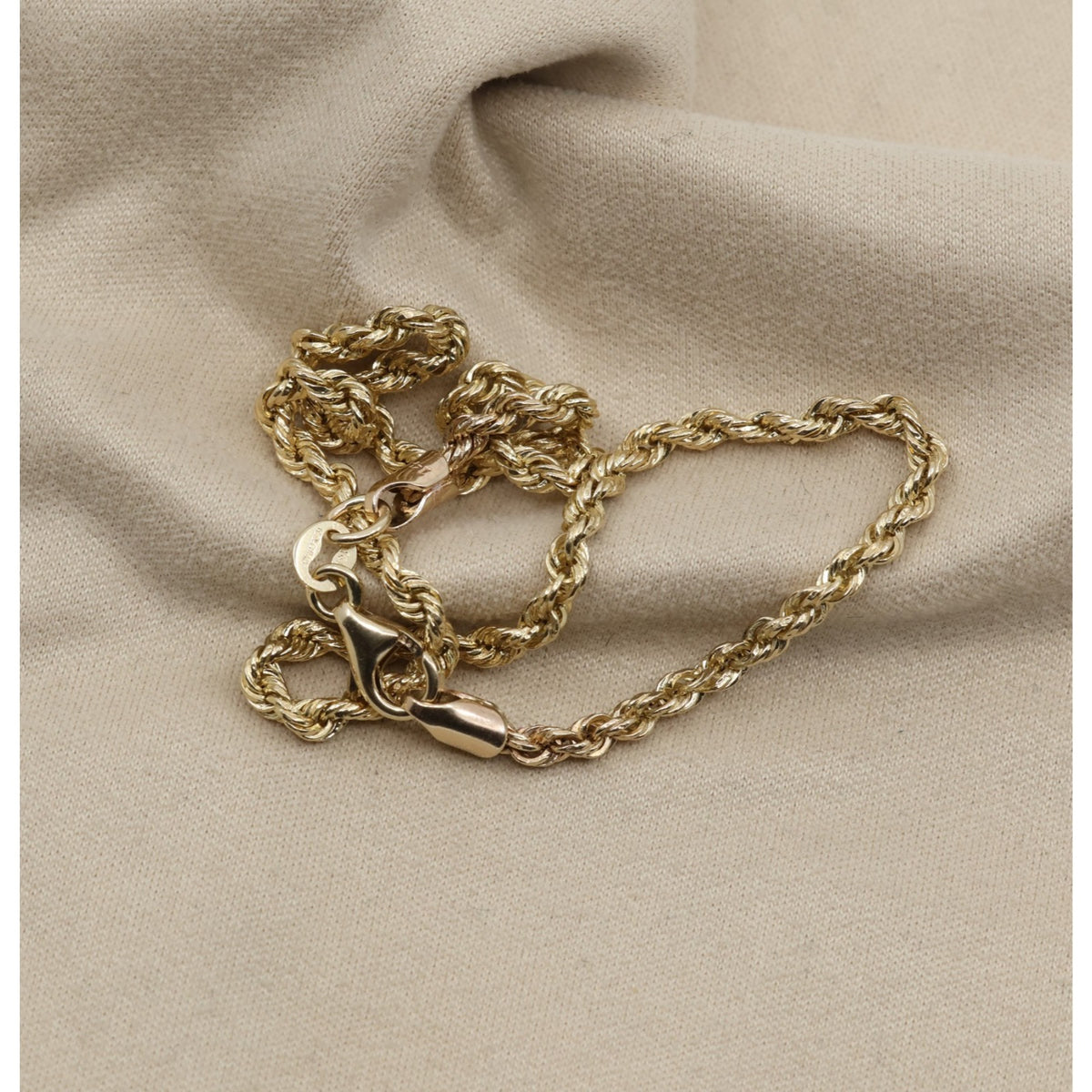 14K Yellow Gold Rope Anklet Bracelet