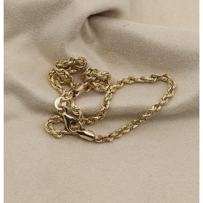 14K Yellow Gold Rope Anklet Bracelet
