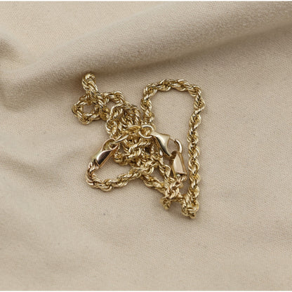 14K Yellow Gold Rope Anklet Bracelet