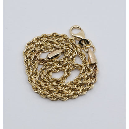 14K Yellow Gold Rope Anklet Bracelet