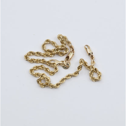 14K Yellow Gold Rope Anklet Bracelet