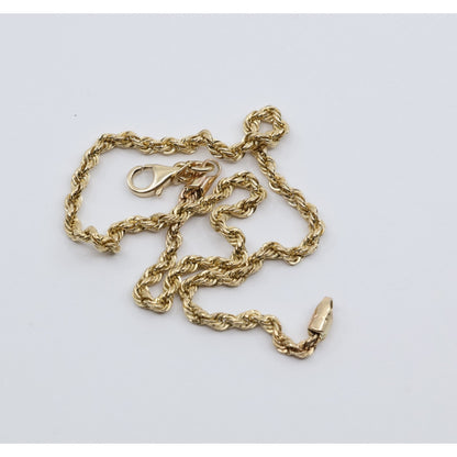 14K Yellow Gold Rope Anklet Bracelet