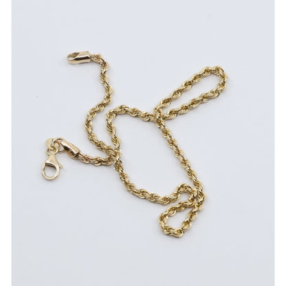 14K Yellow Gold Rope Anklet Bracelet