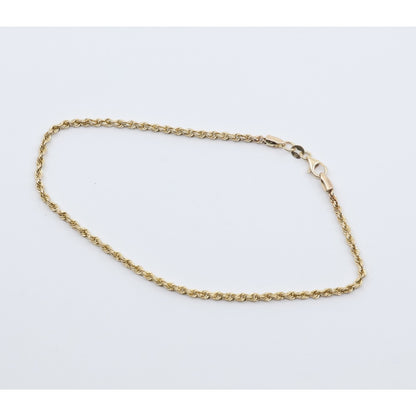 14K Yellow Gold Rope Anklet Bracelet