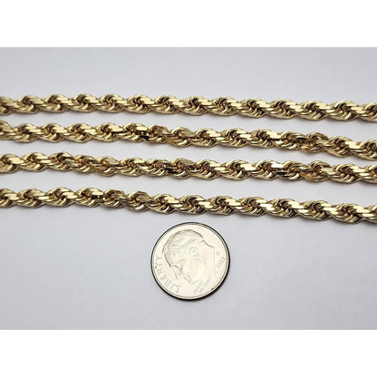 10K Yellow Gold Rope Chain Necklace