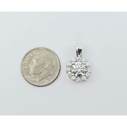 14K White Gold Round Diamond Charm Pendant 1.21ct EGL Report