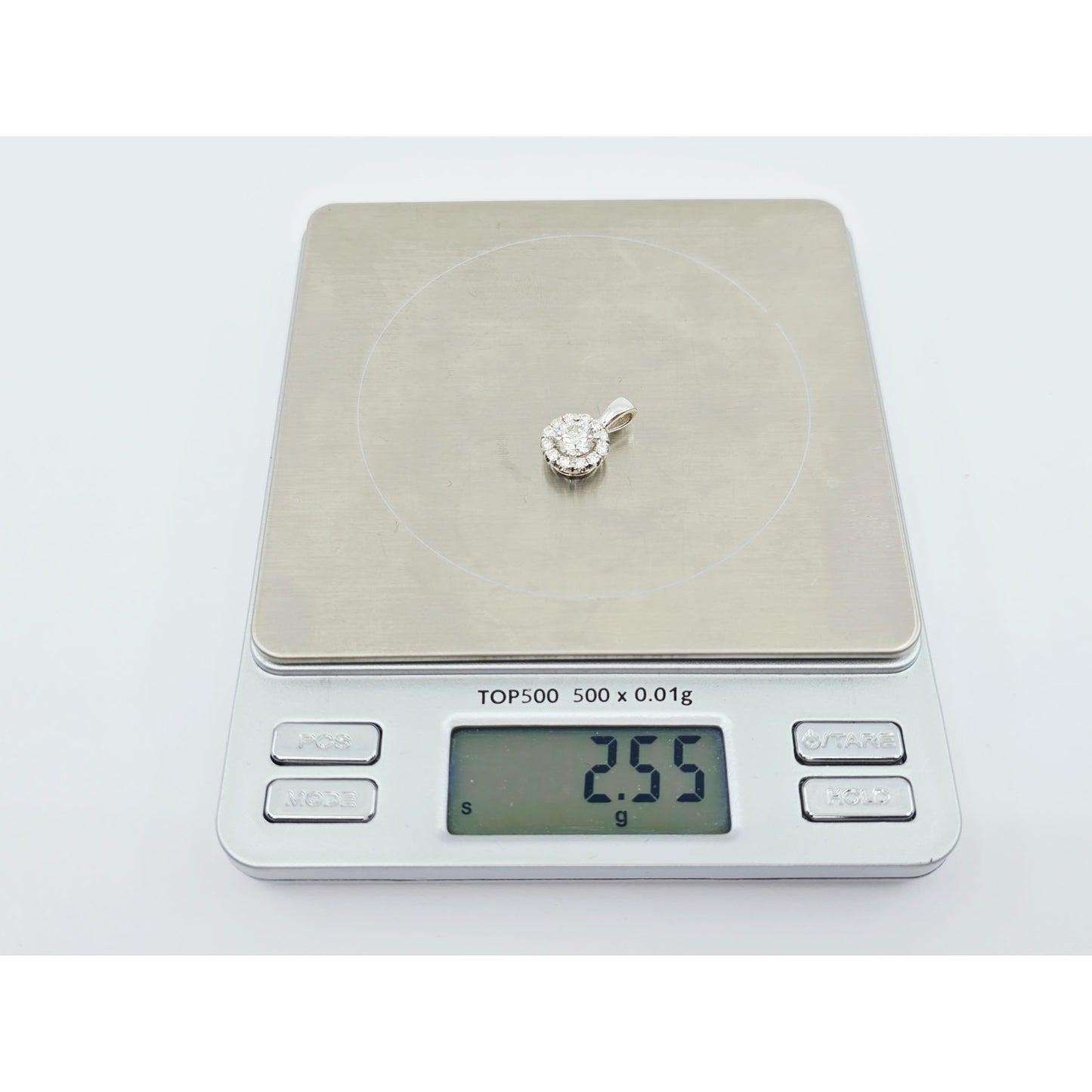14K White Gold Round Diamond Charm Pendant 1.21ct EGL Report