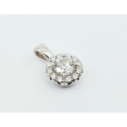 14K White Gold Round Diamond Charm Pendant 1.21ct EGL Report