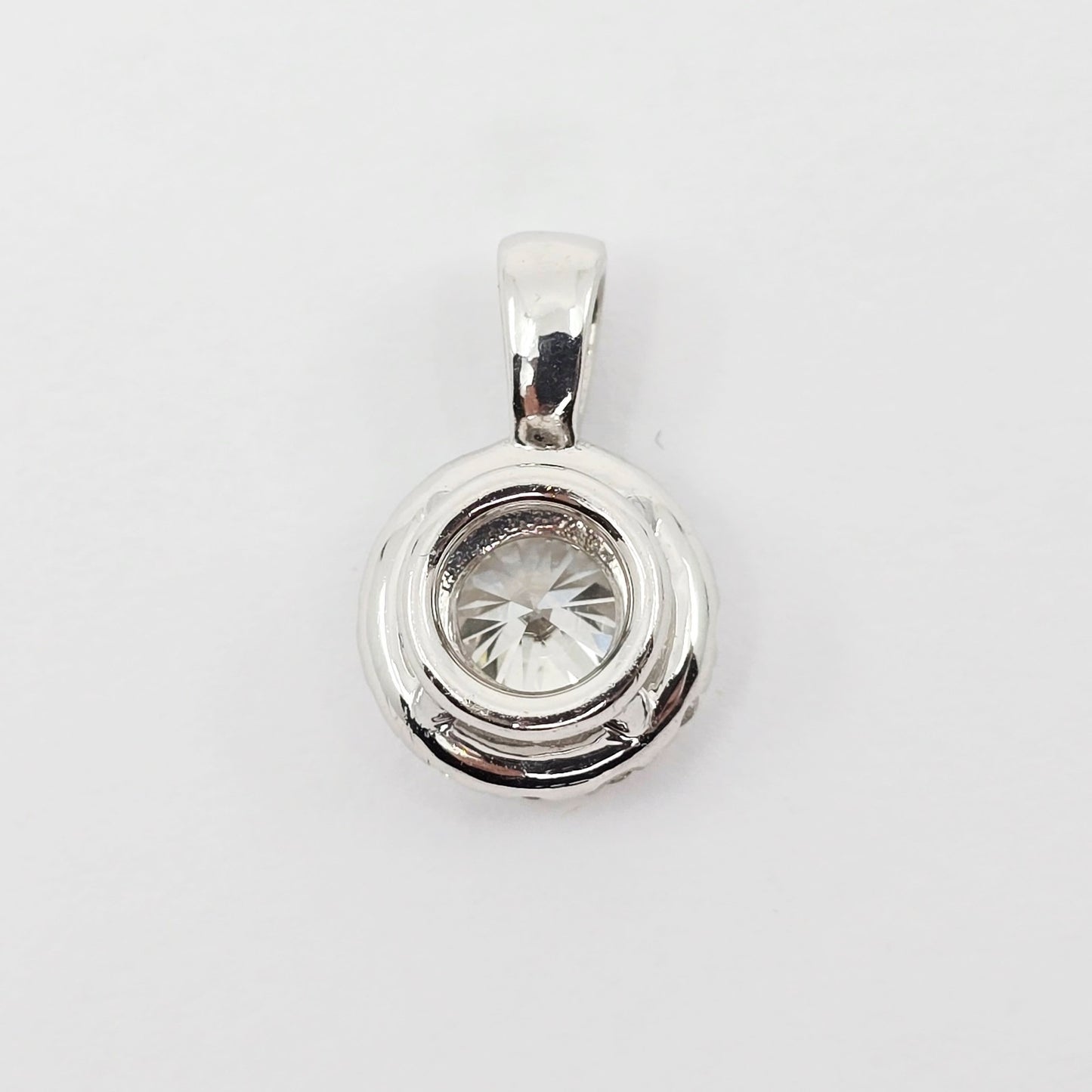14K White Gold Round Diamond Charm Pendant 1.21ct EGL Report