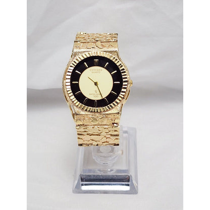 Custom Citizen 10K Solid Yellow Gold Nugget Link Quartz 35mm Watch