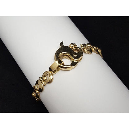 18K Solid Yellow Gold Designer Link Bracelet