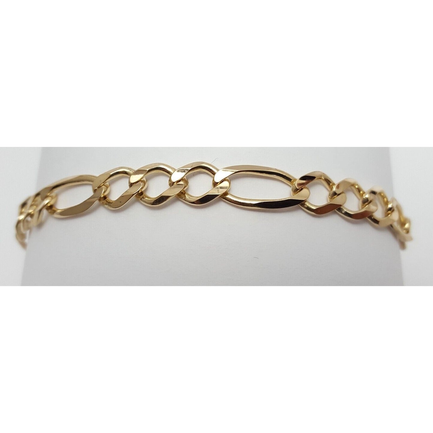 14K Solid Yellow Gold Figaro Link Bracelet