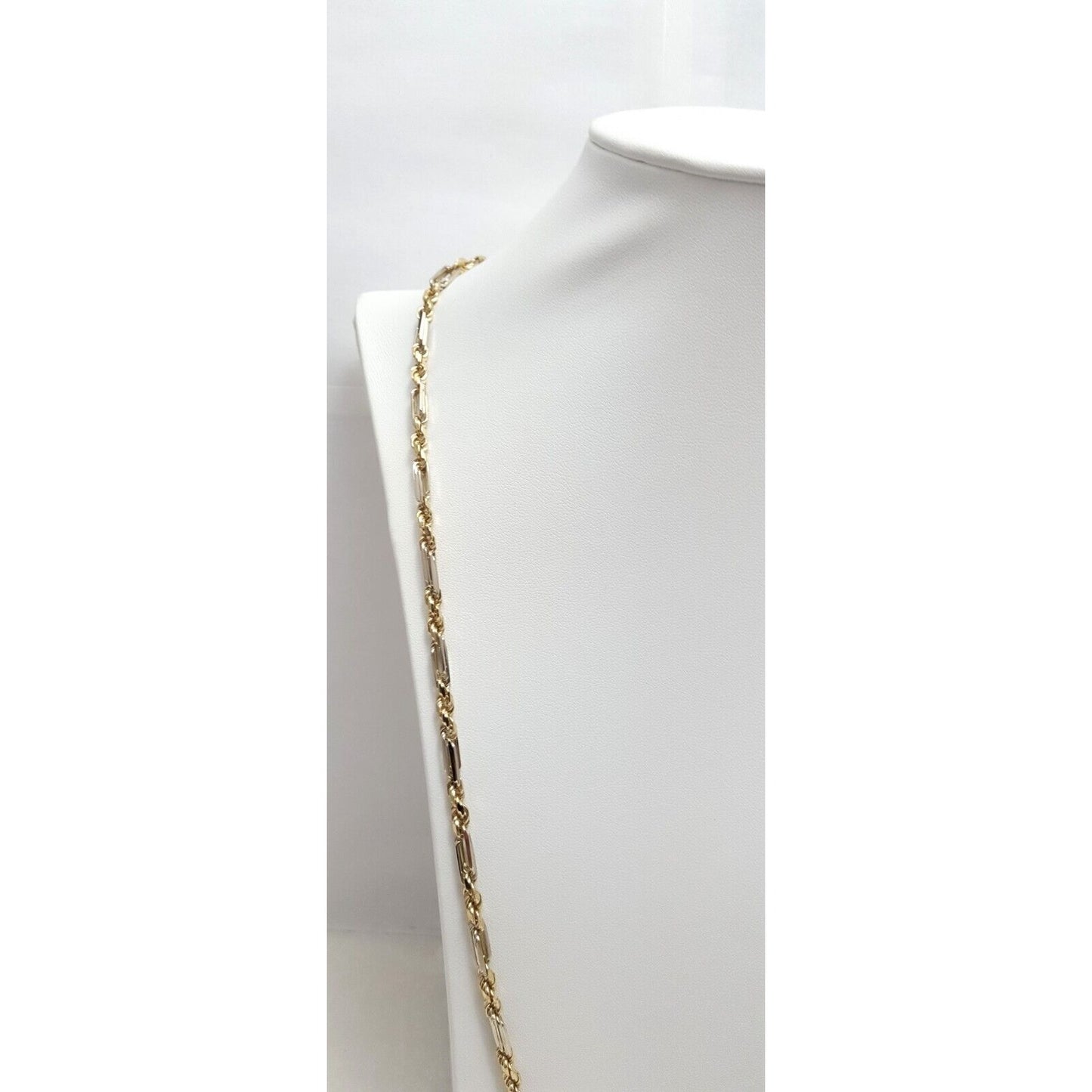 14K Two Tone Gold Rope Chain Necklace