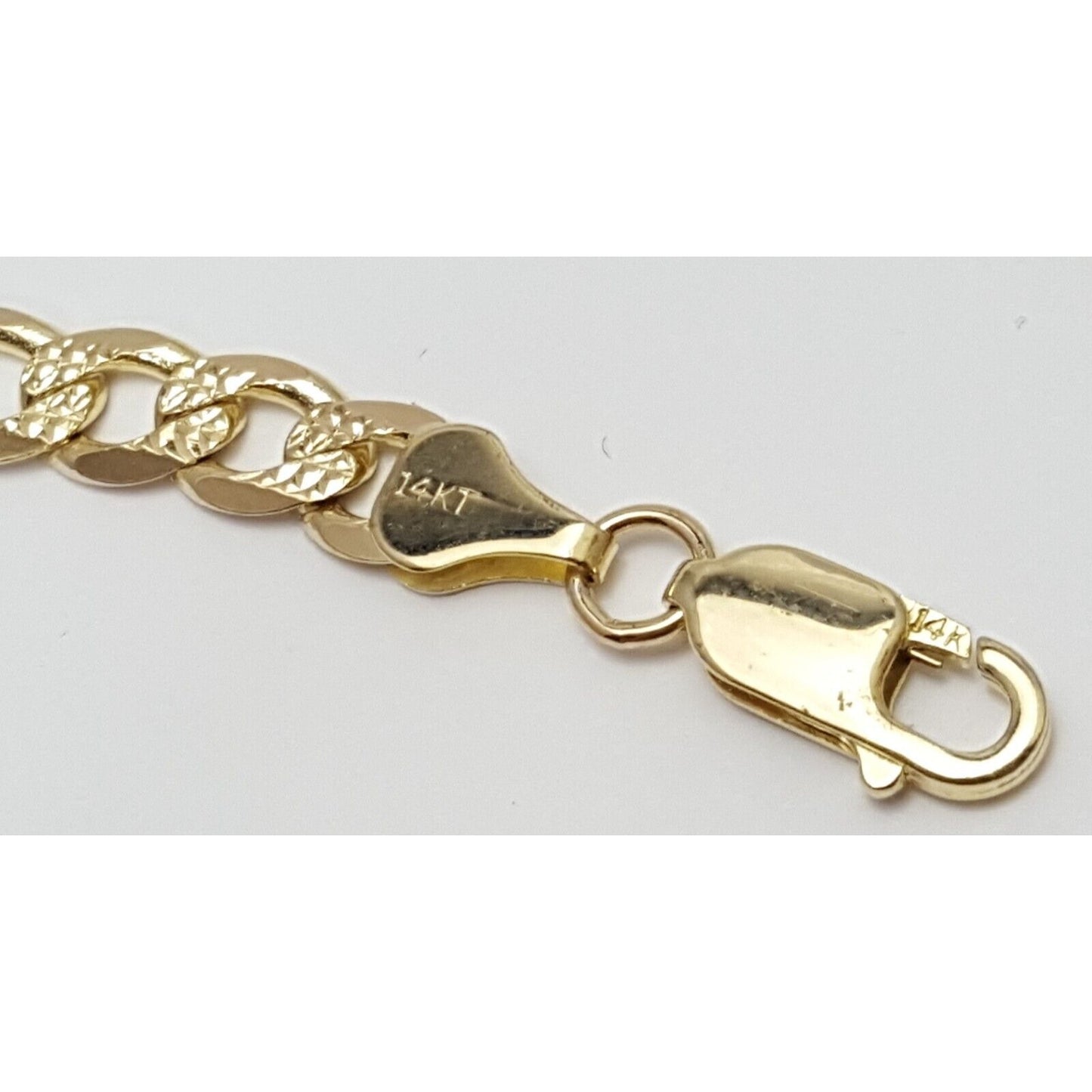 14K Yellow Gold Diamond Cut Figaro Link Chain Necklace