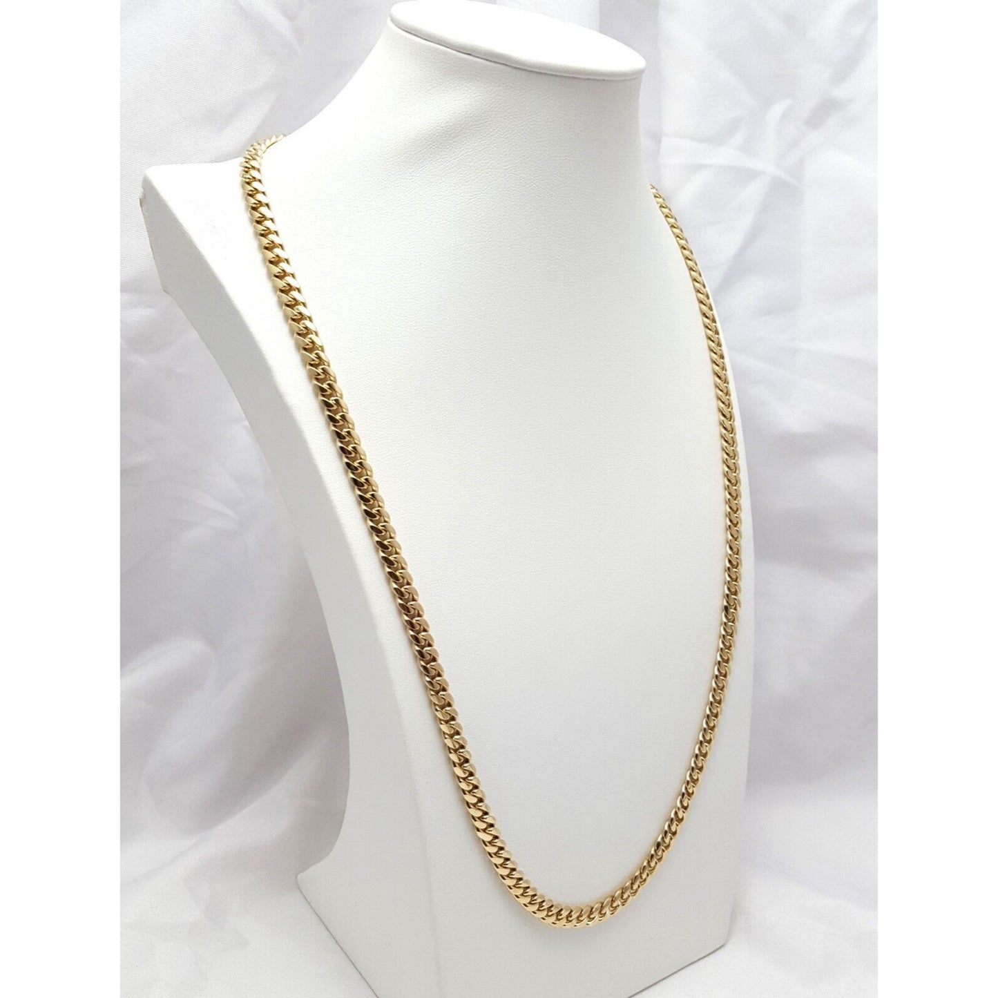 14K Yellow Gold Cuban Link Chain Necklace