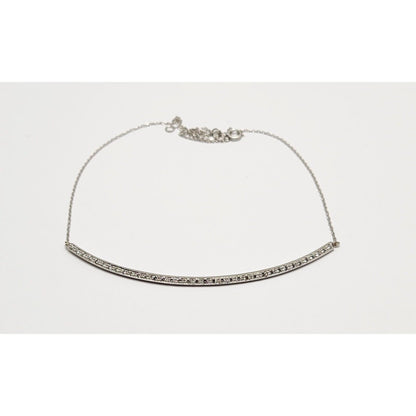 14K White Gold Diamond Link Chain Necklace