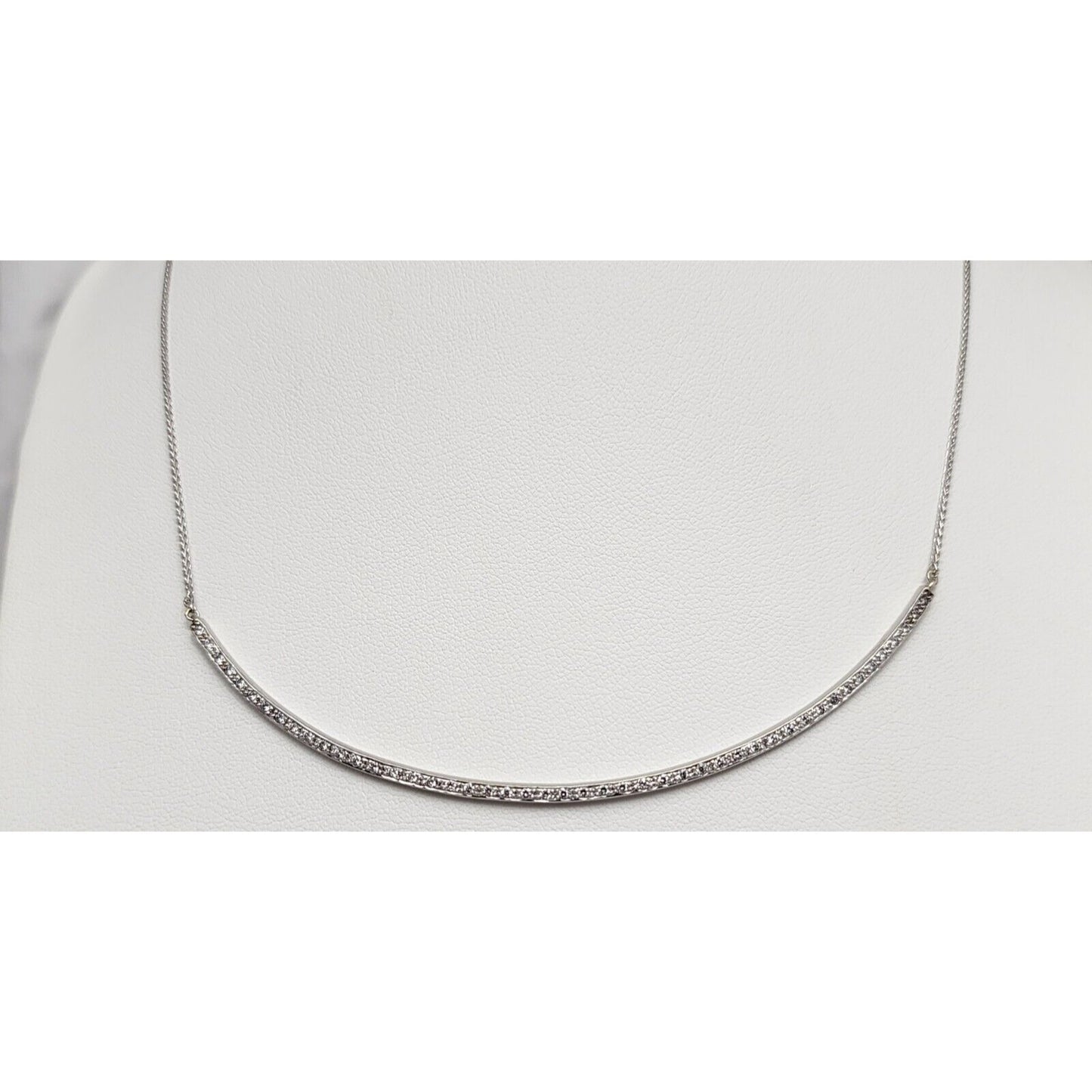 14K White Gold Diamond Snake Chain Necklace