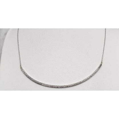 14K White Gold Diamond Snake Chain Necklace