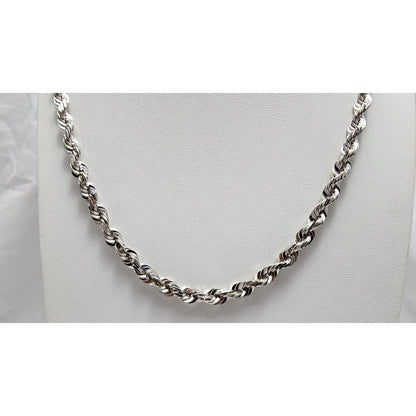 14K White Gold Rope Chain Necklace