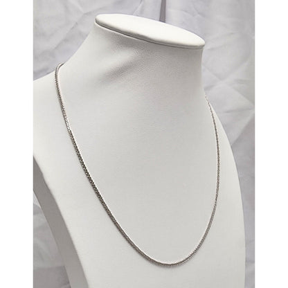 14K White Gold Franco Link Chain Necklace