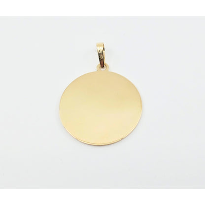14K Yellow Gold Religious Round Saint Mary Charm Pendant