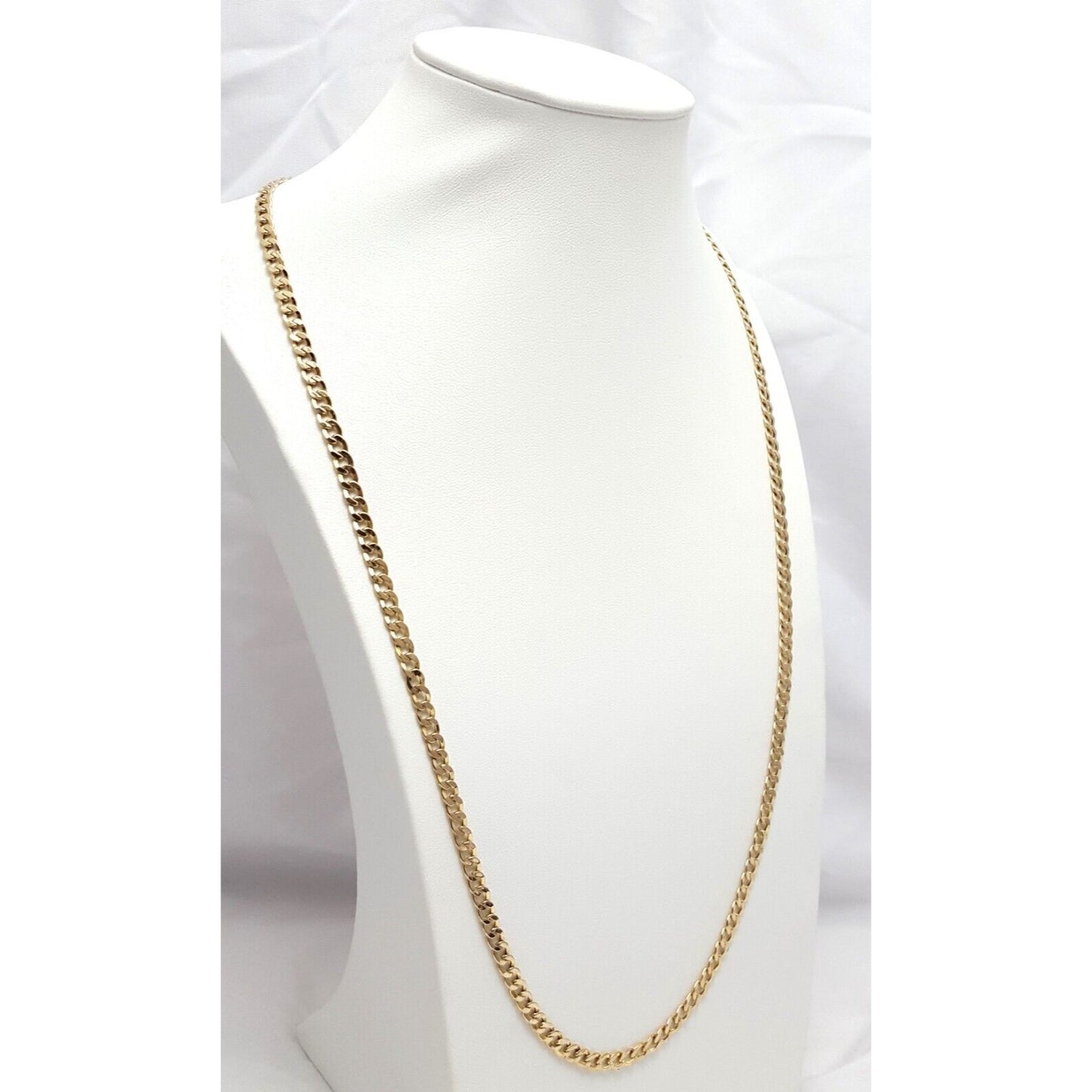 14K Yellow Gold Cuban Link Chain Necklace