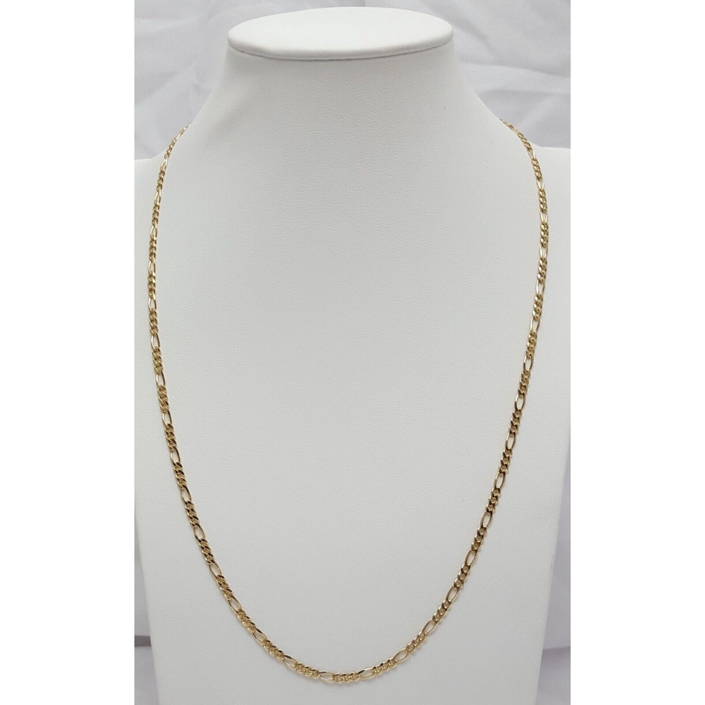 14K Yellow Gold Figaro Link Chain Necklace