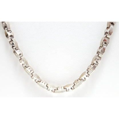 Large Heavy 18K White Gold Link Chain Necklace