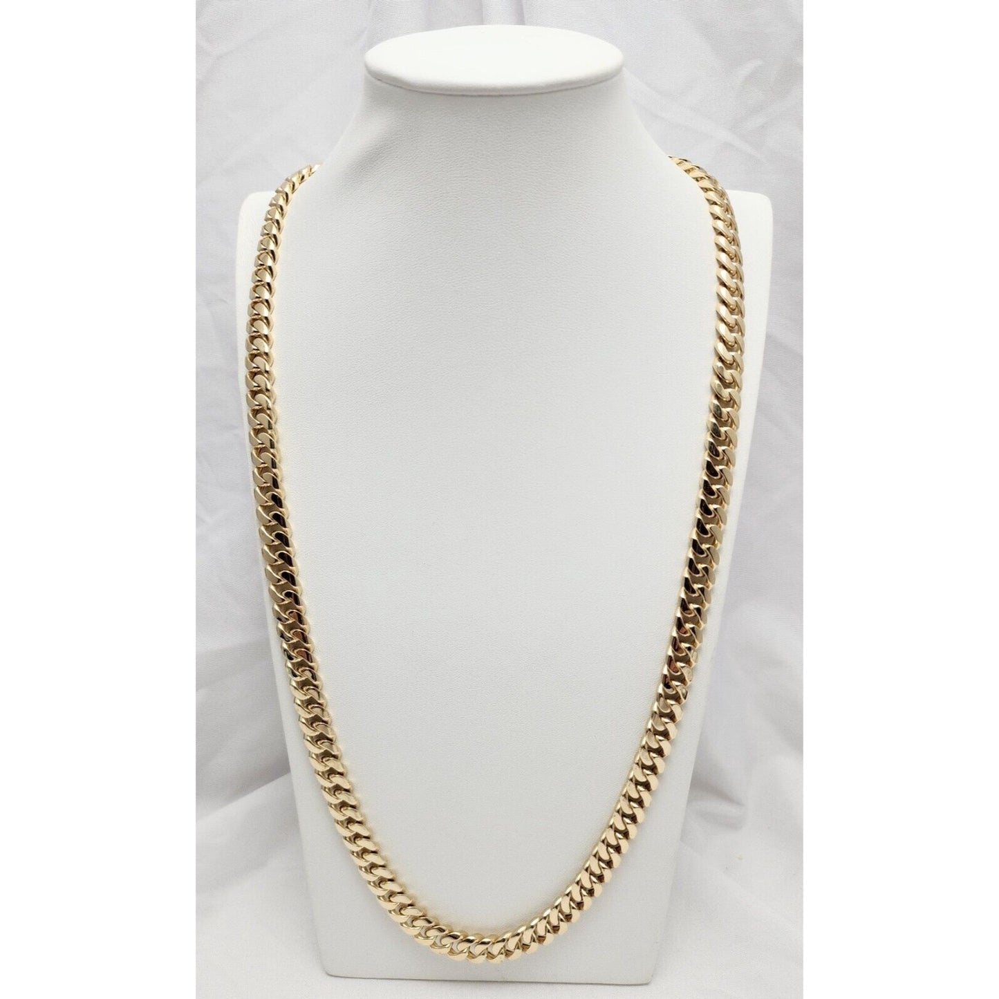 Large 14K Yellow Gold Cuban Link Chain Necklace