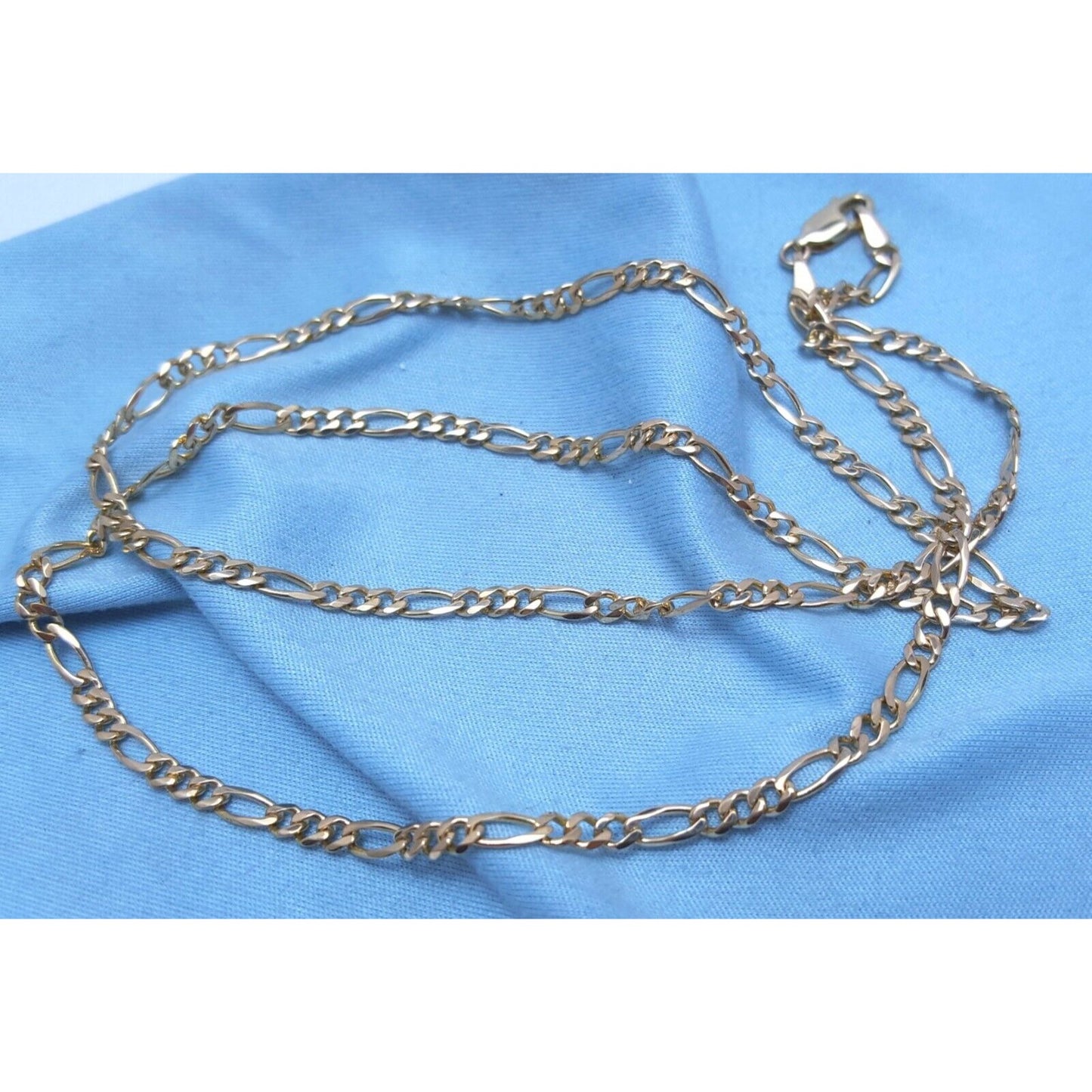 14K Yellow Gold Figaro Link Chain Necklace