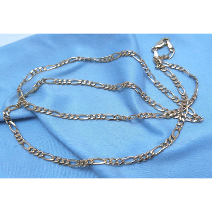 14K Yellow Gold Figaro Link Chain Necklace