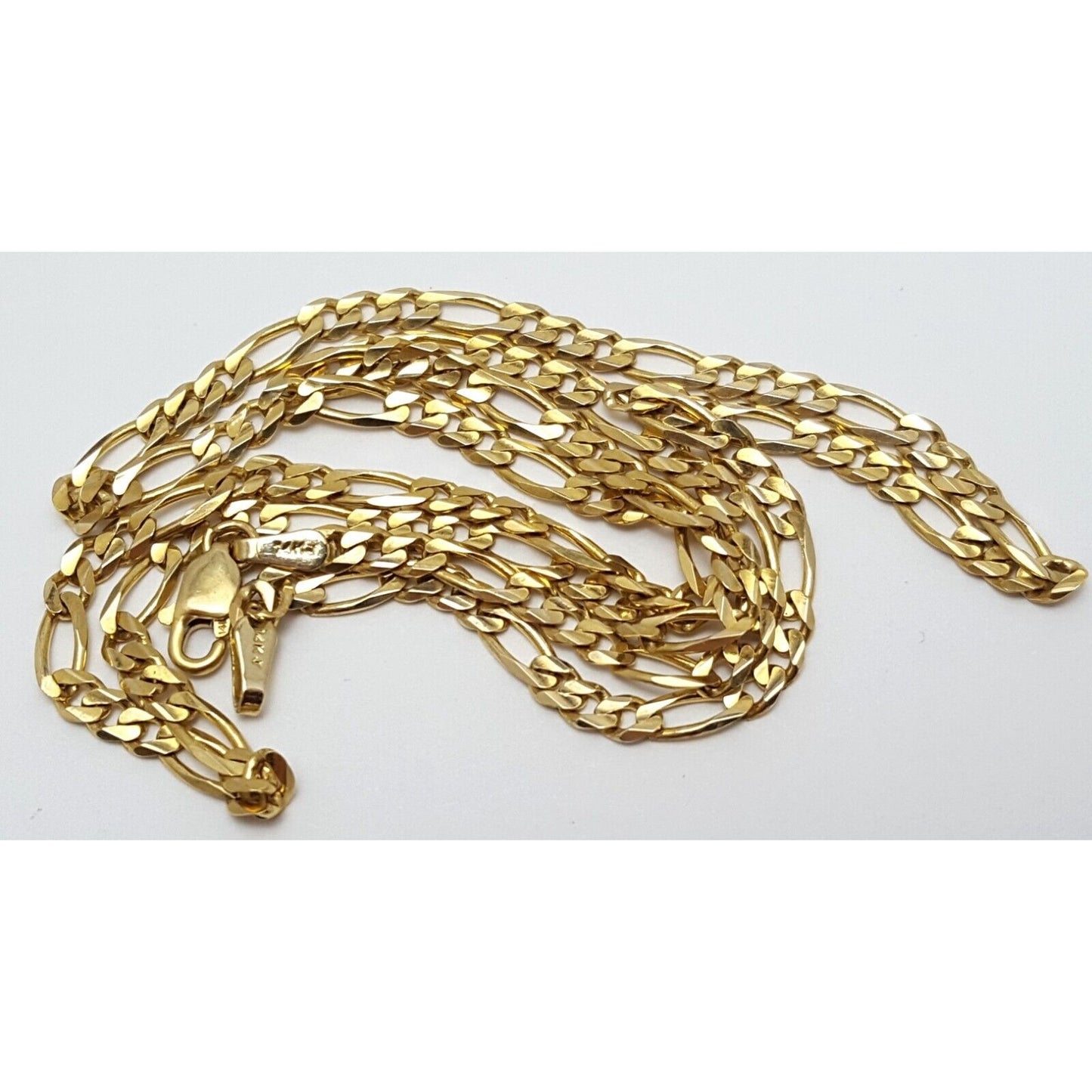 14K Yellow Gold Figaro Link Chain Necklace