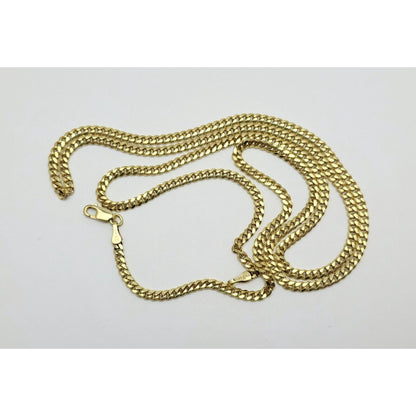 14K Yellow Gold Cuban Link Chain Necklace