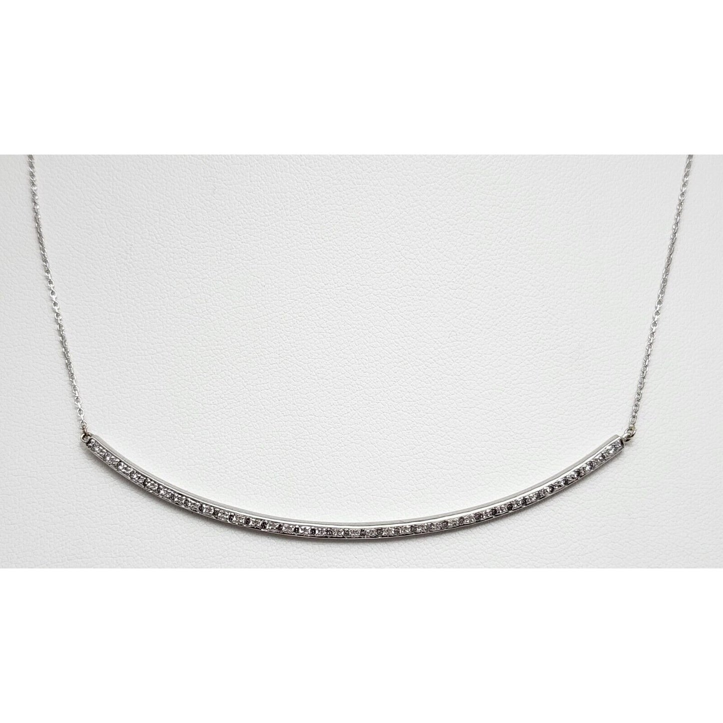 14K White Gold Diamond Link Chain Necklace